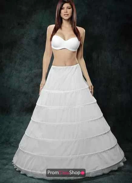 White Ball Gown Hoop Petticoat With 6-bones -Prom Dress Shop Shop 6bonehoop