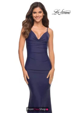 La Femme Dress 30482 -Prom Dress Shop Shop La Femme 30482 Navy F3