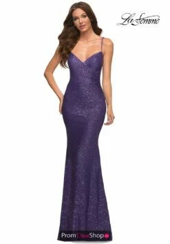 La Femme Dress 30622 -Prom Dress Shop Shop La Femme 30622 Purple F2