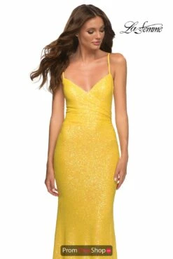 La Femme Dress 30622 -Prom Dress Shop Shop La Femme 30622 Yellow F3
