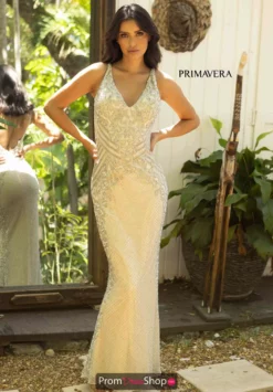Primavera Dress 12063 -Prom Dress Shop Shop Primavera 12063 SILVER NUDE 0220
