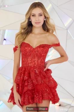 Sherri Hill Short Dress 55785 -Prom Dress Shop Shop Sherri Hill 55785 red 52490