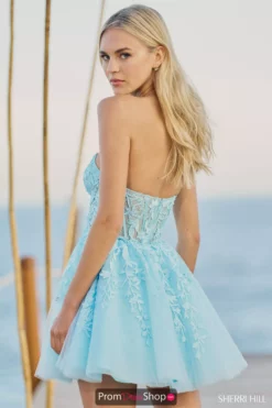 Sherri Hill Short Dress 55833 -Prom Dress Shop Shop Sherri Hill 55833 light blue 52711