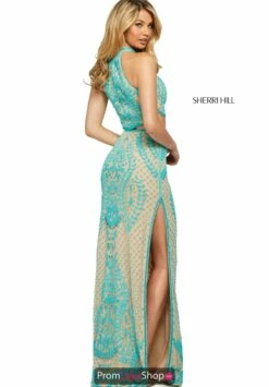 Sherri Hill Dress 53436 -Prom Dress Shop Shop Sherri Hill Sherri Hill 53436 nude turquoise 45579