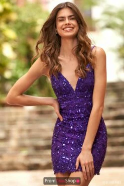 Sherri Hill Short Dress 53917 -Prom Dress Shop Shop Sherri Hill Short Sherri Hill 53917 purple 49512