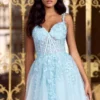 Sherri Hill Short Dress 55107 -Prom Dress Shop Shop Sherri Hill Short Sherri Hill 55107 light blue 51098