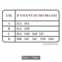 Lace Up Enhancement: The Cleavage Pal Sizes A-D -Prom Dress Shop Shop cleavagepalsizechart